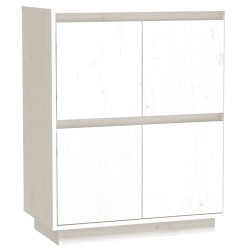 vidaXL Aparador de madera maciza de pino blanco 60x34x75 cm