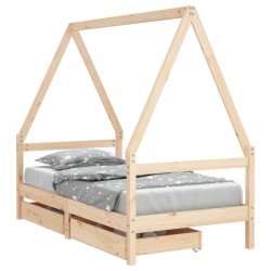 vidaXL Estructura de cama infantil con cajones madera de pino 80x160cm