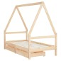 vidaXL Estructura de cama infantil con cajones madera de pino 80x160cm vidaXL Estructura de cama infantil con cajones madera de pino 80x160cm