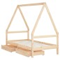 vidaXL Estructura de cama infantil con cajones madera de pino 80x160cm vidaXL Estructura de cama infantil con cajones madera de pino 80x160cm