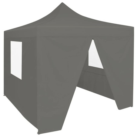 vidaXL Carpa plegable profesional 4 paredes acero gris antracita 2x2 m