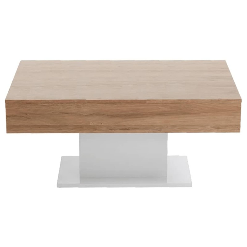 FMD Mesa de centro color roble envejecido y blanco FMD Mesa de centro color roble envejecido y blanco