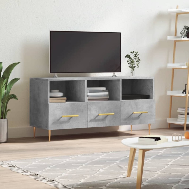 vidaXL Mueble de TV madera de ingeniería gris hormigón 102x36x50 cm vidaXL Mueble de TV madera de ingeniería gris hormigón 102x36x50 cm