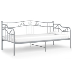 vidaXL Estructura de sofá cama de metal gris 90x200 cm