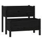 vidaXL Jardinera madera maciza de pino negro 84,5x84x75 cm vidaXL Jardinera madera maciza de pino negro 84,5x84x75 cm