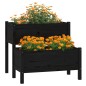 vidaXL Jardinera madera maciza de pino negro 84,5x84x75 cm vidaXL Jardinera madera maciza de pino negro 84,5x84x75 cm