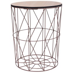 vidaXL Mesa de centro color cobre Ø 47 cm