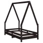 vidaXL Estructura de cama para niños madera de pino negro 70x140 cm vidaXL Estructura de cama para niños madera de pino negro 70x140 cm