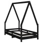 vidaXL Estructura de cama para niños madera de pino negro 70x140 cm vidaXL Estructura de cama para niños madera de pino negro 70x140 cm