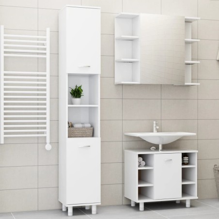 vidaXL Juego de muebles de baño 3 pzas madera de ingeniería blanco