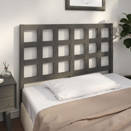 vidaXL Cabecero de cama madera maciza de pino gris 125,5x4x100 cm