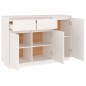 vidaXL Aparador de madera maciza de pino blanco 110x34x75 cm