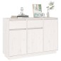 vidaXL Aparador de madera maciza de pino blanco 110x34x75 cm