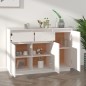 vidaXL Aparador de madera maciza de pino blanco 110x34x75 cm