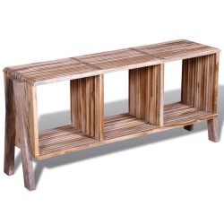 Mesa de TV de teca reciclada con 3 cajones apilables