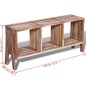 Mesa de TV de teca reciclada con 3 cajones apilables Mesa de TV de teca reciclada con 3 cajones apilables