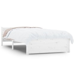 vidaXL Estructura de cama individual madera maciza blanca 75x190 cm