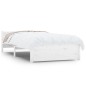 vidaXL Estructura de cama individual madera maciza blanca 75x190 cm