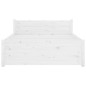 vidaXL Estructura de cama individual madera maciza blanca 75x190 cm