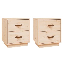 vidaXL Mesitas de noche 2 uds madera maciza de pino 40x34x45 cm