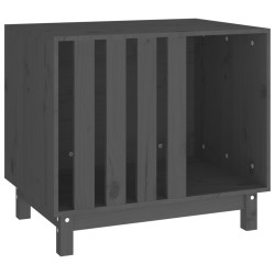 vidaXL Caseta para perros madera maciza de pino gris 70x50x62 cm