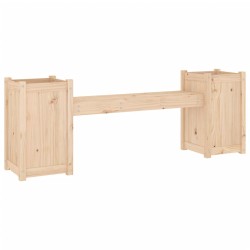 vidaXL Banco con jardineras madera maciza de pino 180x36x63 cm