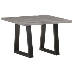 vidaXL Mesa de centro borde natural madera maciza acacia 60x60x40 cm