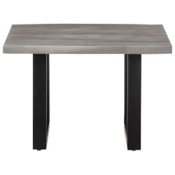 vidaXL Mesa de centro borde natural madera maciza acacia 60x60x40 cm