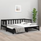 vidaXL Sofá cama extraíble madera maciza de pino negro 2x(90x190) cm vidaXL Sofá cama extraíble madera maciza de pino negro 2x(90x190) cm