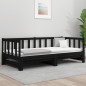 vidaXL Sofá cama extraíble madera maciza de pino negro 2x(90x190) cm vidaXL Sofá cama extraíble madera maciza de pino negro 2x(90x190) cm