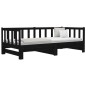 vidaXL Sofá cama extraíble madera maciza de pino negro 2x(90x190) cm vidaXL Sofá cama extraíble madera maciza de pino negro 2x(90x190) cm
