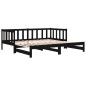 vidaXL Sofá cama extraíble madera maciza de pino negro 2x(90x190) cm vidaXL Sofá cama extraíble madera maciza de pino negro 2x(90x190) cm