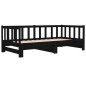 vidaXL Sofá cama extraíble madera maciza de pino negro 2x(90x190) cm vidaXL Sofá cama extraíble madera maciza de pino negro 2x(90x190) cm