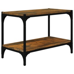 vidaXL Mueble para TV contrachapada y acero roble ahumado 60x33x41 cm