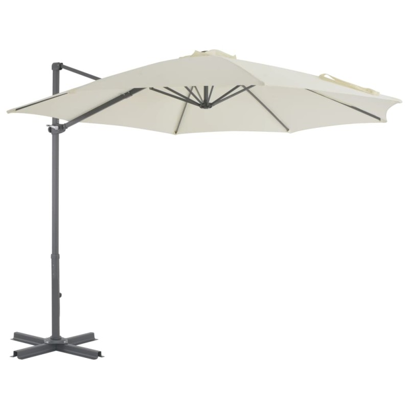 vidaXL Sombrilla voladiza con poste de aluminio 300 cm arena vidaXL Sombrilla voladiza con poste de aluminio 300 cm arena