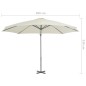 vidaXL Sombrilla voladiza con poste de aluminio 300 cm arena vidaXL Sombrilla voladiza con poste de aluminio 300 cm arena