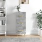 vidaXL Aparador de madera contrachapada gris hormigón 34,5x34x90 cm vidaXL Aparador de madera contrachapada gris hormigón 34,5x34x90 cm