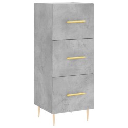 vidaXL Aparador de madera contrachapada gris hormigón 34,5x34x90 cm