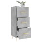 vidaXL Aparador de madera contrachapada gris hormigón 34,5x34x90 cm vidaXL Aparador de madera contrachapada gris hormigón 34,5x34x90 cm