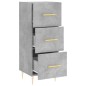 vidaXL Aparador de madera contrachapada gris hormigón 34,5x34x90 cm vidaXL Aparador de madera contrachapada gris hormigón 34,5x34x90 cm