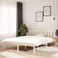 vidaXL Estructura de cama madera maciza blanco 120x190 cm vidaXL Estructura de cama madera maciza blanco 120x190 cm