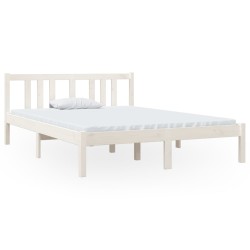 vidaXL Estructura de cama madera maciza blanco 120x190 cm