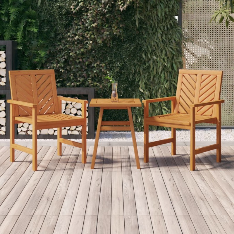 vidaXL Juego de muebles de jardín 3 piezas madera maciza acacia vidaXL Juego de muebles de jardín 3 piezas madera maciza acacia