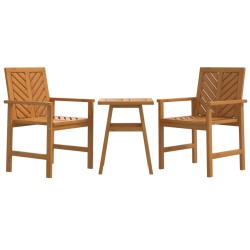 vidaXL Juego de muebles de jardín 3 piezas madera maciza acacia