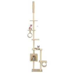 vidaXL Rascador para gatos con postes de sisal beige 260 cm
