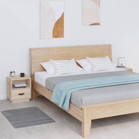 vidaXL Mesitas de noche 2 uds madera maciza de pino 40x34x45 cm