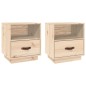 vidaXL Mesitas de noche 2 uds madera maciza de pino 40x34x45 cm