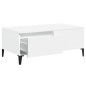 vidaXL Mesa de centro madera contrachapada blanco 90x50x36,5 cm vidaXL Mesa de centro madera contrachapada blanco 90x50x36,5 cm