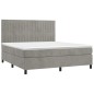 vidaXL Cama box spring con colchón terciopelo gris claro 180x200 cm vidaXL Cama box spring con colchón terciopelo gris claro 180x200 cm