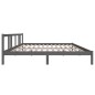 vidaXL Estructura de cama madera maciza gris 200x200 cm